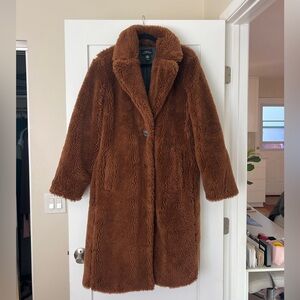 Urban Outfitters Teddy Jacket in Rich Brown
